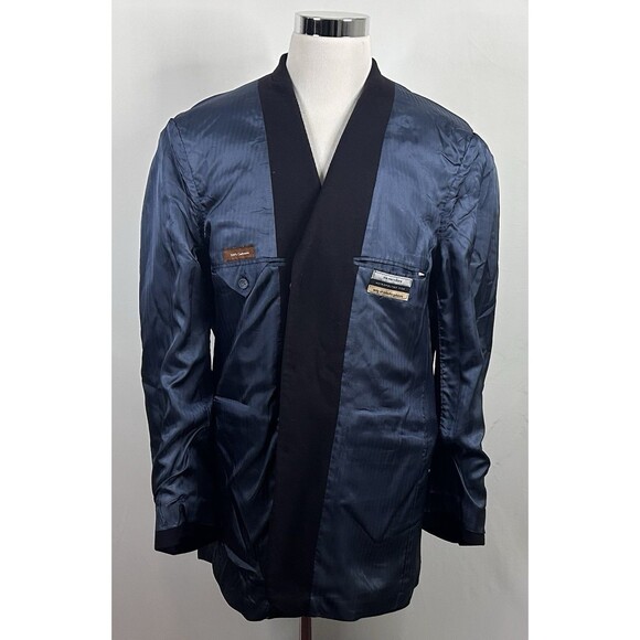 Metropolitan View 44L Sport Coat 100% Cashmere Navy Blue Three Button Lined - Picture 8 of 9